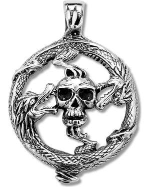 Samuel B. Sterling Dragon Skull Pendant - Metallic