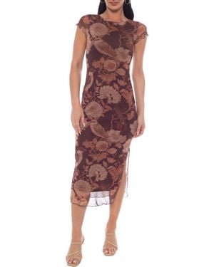 Bebe Mesh T-Shirt Dress - Red