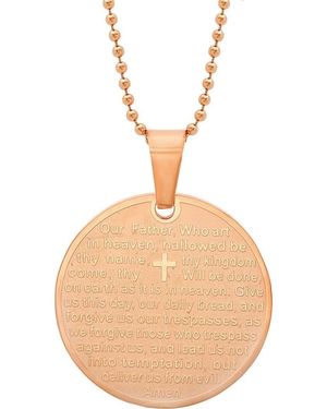 Steeltime Prayer Disc Pendant Necklace - Natural