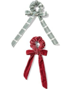 Loeffler Randall Dee Set Of 2 Bow Scrunchies - Red