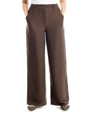 Max Studio Easy Wide Leg Pants - Brown