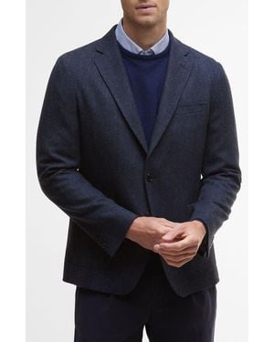 Barbour Sutherland Wool Blend Herringbone Flannel Sport Coat - Blue