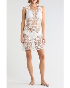 Maaji Vacay Knit Cover-Up Minidress - White