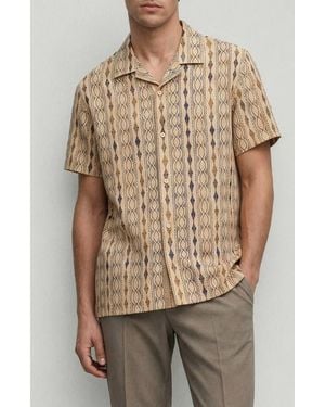 Noize Rider Printed Camp Shirt - Natural