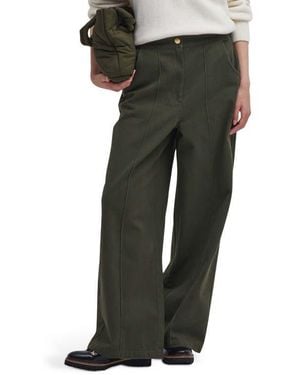 Barbour Allerston High Waist Utility Wide Leg Pants - Green