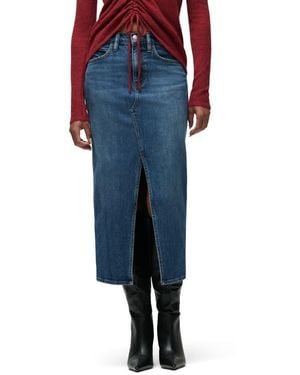 Hudson Jeans Reconstructed Denim Midi Skirt - Blue