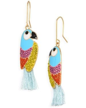 Leith Parrot Drop Earrings - Blue