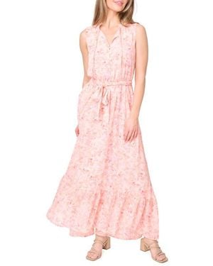 Gibsonlook Lindsey Floral Ruffle Maxi Dress - Pink