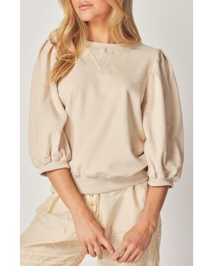 BLUEGREY Balloon Sleeve Crop Sweatshirt - Natural
