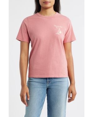 Faherty Nantucket Sunwashed Cotton Graphic T-Shirt - Red