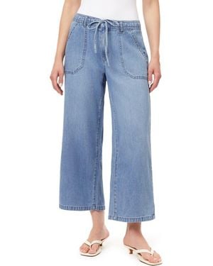 Kensie Drawstring Wide Leg Jeans - Blue