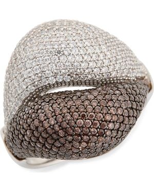 Suzy Levian Pavé Cubic Zirconia Ring - Brown