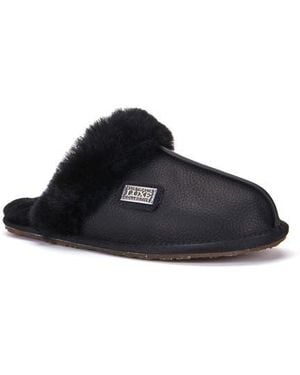 Australia Luxe Genuine Shearling Mule Slipper - Black