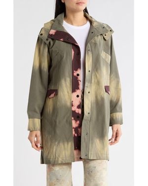 Desigual Mixed Print Longline Jacket - Green