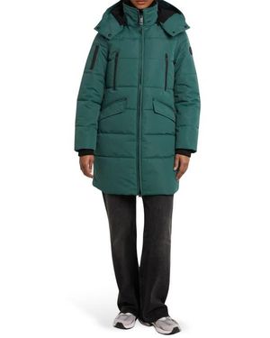 Noize Addie Water Resistant Quilted Hooded Parka - Green