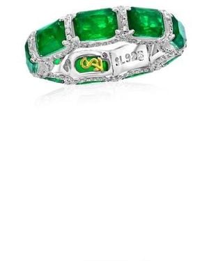 Suzy Levian Gala Cubic Zirconia Eternity Band Ring - Green