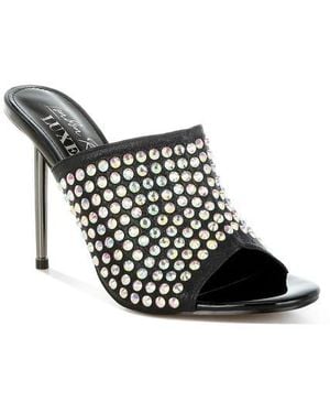 LONDON RAG Farasha Rhinestone Pump Sandal - White