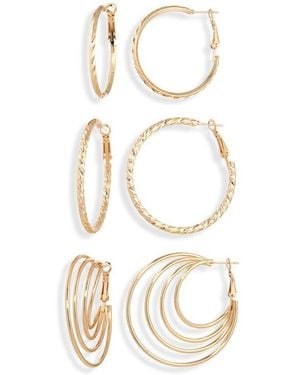 Tasha Set Of 3 Hoop Earrings - White