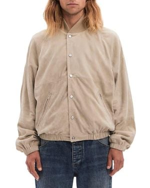 Vayder Manzoni Goatskin Suede Bomber Jacket - Natural