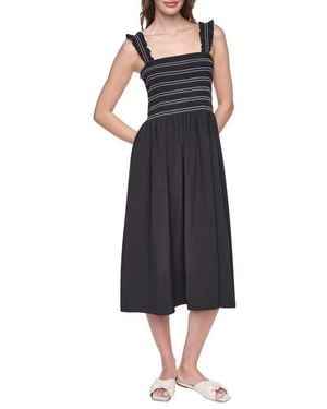 DKNY Commuter Sleeveless Swing Midi Dress - Black