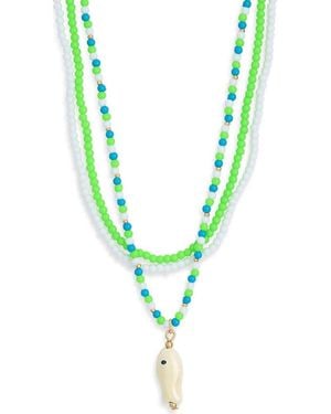 Leith 3-Pack Assorted Beaded Necklaces - Green