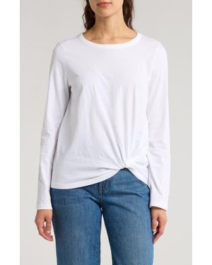 Madewell Front Twist Cotton Top - White