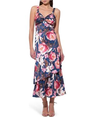 Adelyn Rae Dione Floral Tiered Ruffle Dress
