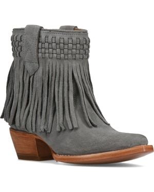Frye Sacha Fringe Western Bootie - Gray