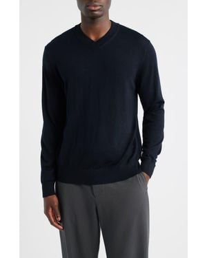 NN07 Serge 6584 Wool Blend V-Neck Sweater - Blue