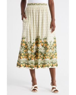 Max Studio Border Print Maxi Skirt - Metallic