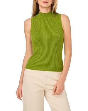 1.STATE Ribbed Mock Neck Sweater Tank - Green