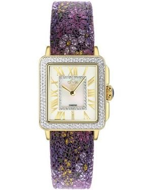 Gv2 Padova Diamond Leather Strap Watch, 27Mm X 30Mm - Multicolor