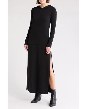 Go Couture Hooded Maxi Dress - Black