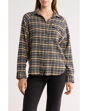 Billabong Best Time Oversize Plaid Cotton Flannel Shirt - Multicolor