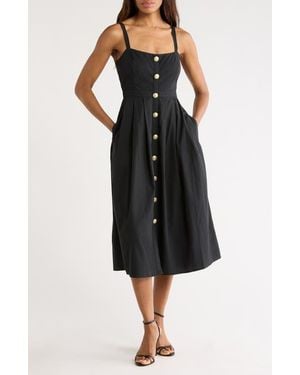 L'Agence Esmeralda Sleeveless Midi Dress - Black
