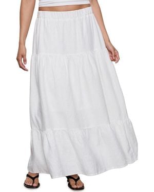 Sanctuary The Prairie Tiered Linen Maxi Skirt - White