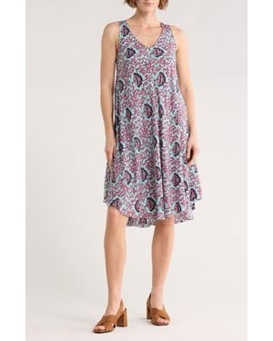 La Fiorentina Melissa Sleeveless Trapeze Dress - Purple