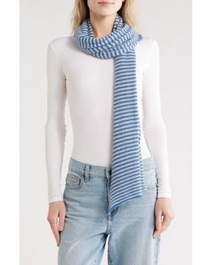 Portolano Stripe Wool Blend Scarf - Blue
