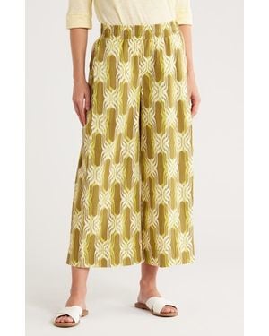 Democracy Crop Wide Leg Pants - Yellow