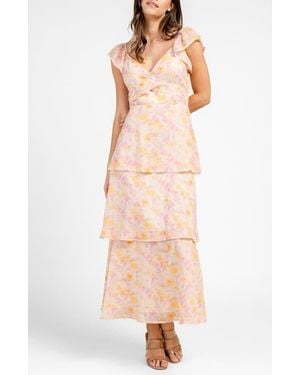 Beivy Floral Tiered Maxi Dress - Natural