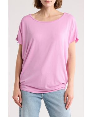 Go Couture Cap Sleeve T-Shirt - Pink
