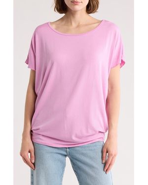 Go Couture Cap Sleeve T-Shirt - Pink