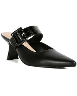 LONDON RAG Pointed Toe Mule - Black