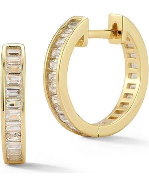 Chloe and Madison Cubic Zirconia Huggie Hoop Earrings - Metallic
