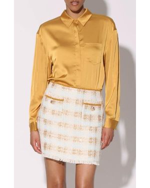 Walter Baker Ada Embroidered Tweed Miniskirt - Yellow
