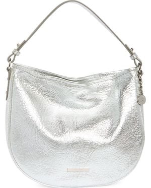 Brahmin Kathleen Small Metallic Leather Bag - White