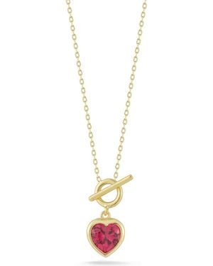 Sphera Milano Cubic Zirconia Heart Toggle Pendant Necklace - Metallic