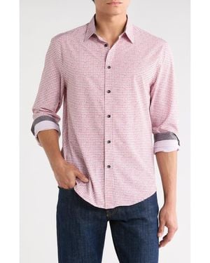 Brooklyn Brigade Geometric Watercolor Button-Up Shirt - Pink