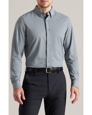 Rhone Commuter Pro Slim Fit Button-Up Shirt - Blue