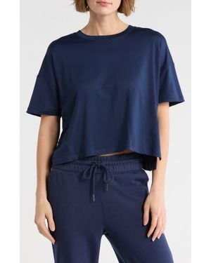 90 Degrees Supersoft Day One Boxy High-Low T-Shirt - Blue